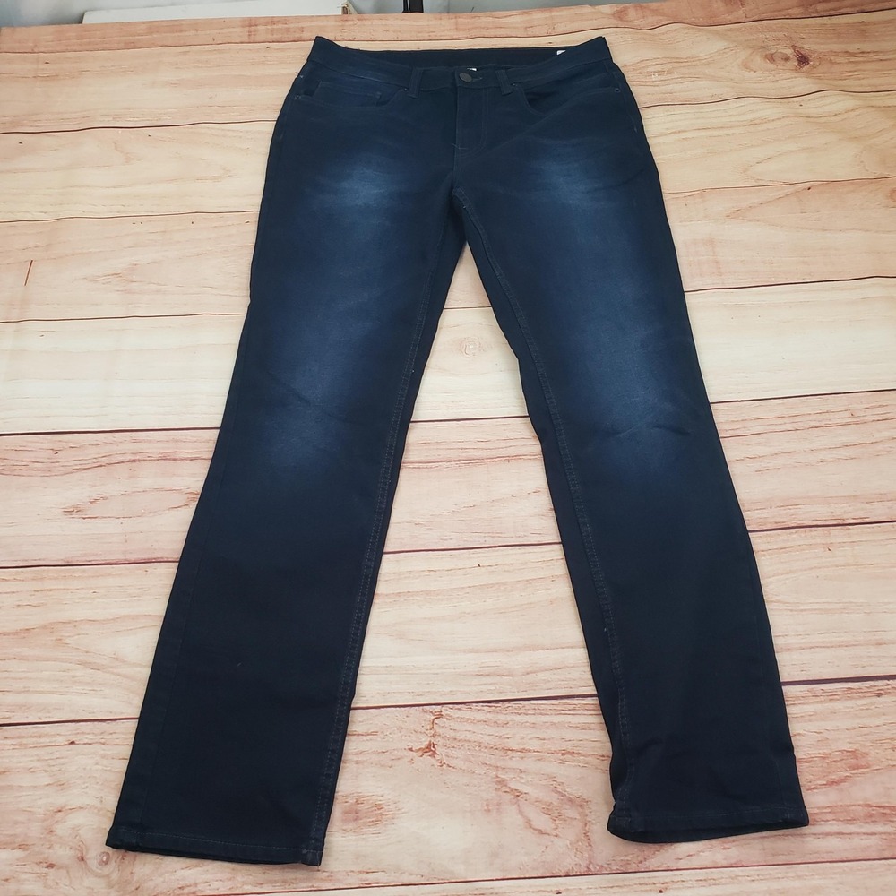 iJeans Straight Leg Mens 32x32 Dark Wash Classic Denim Stretch Casual Blue Pants